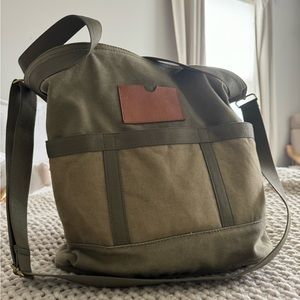 Madewell green canvas tote